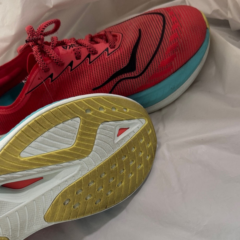 Hoka MACH X 2 Women's peach and Teal Athletic Shoes - Picture 6 of 14
